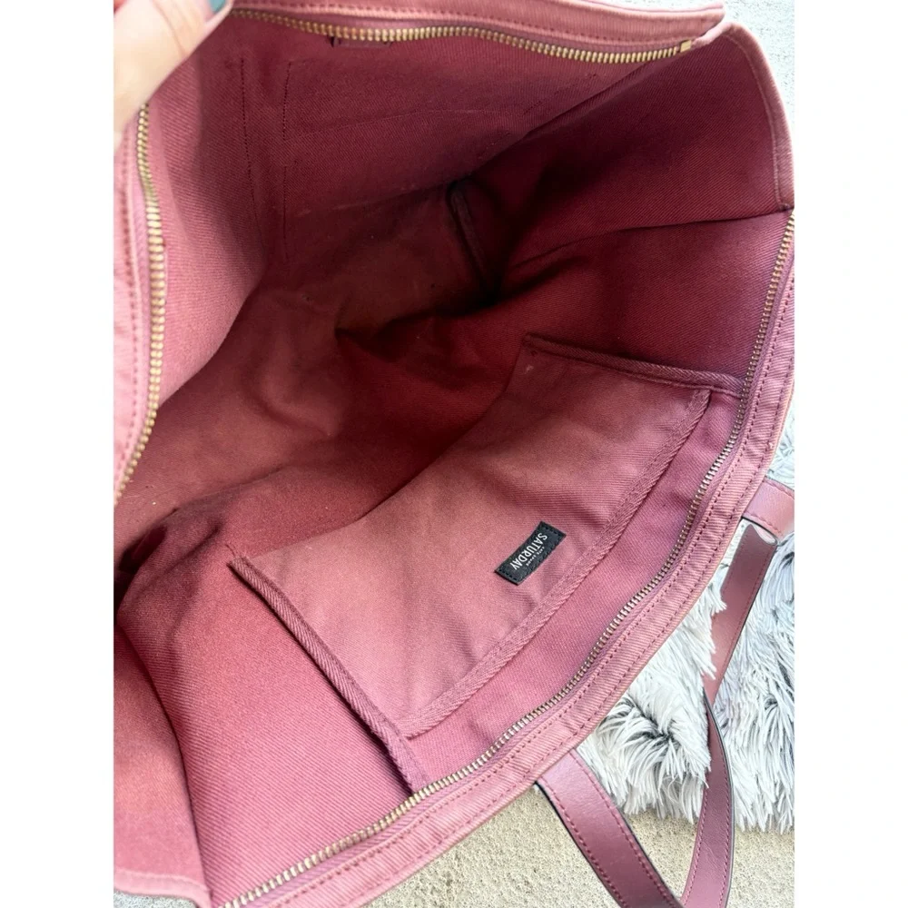 Kate Spade Saturday Mauve‎ Multi Pocket Canvas Tote